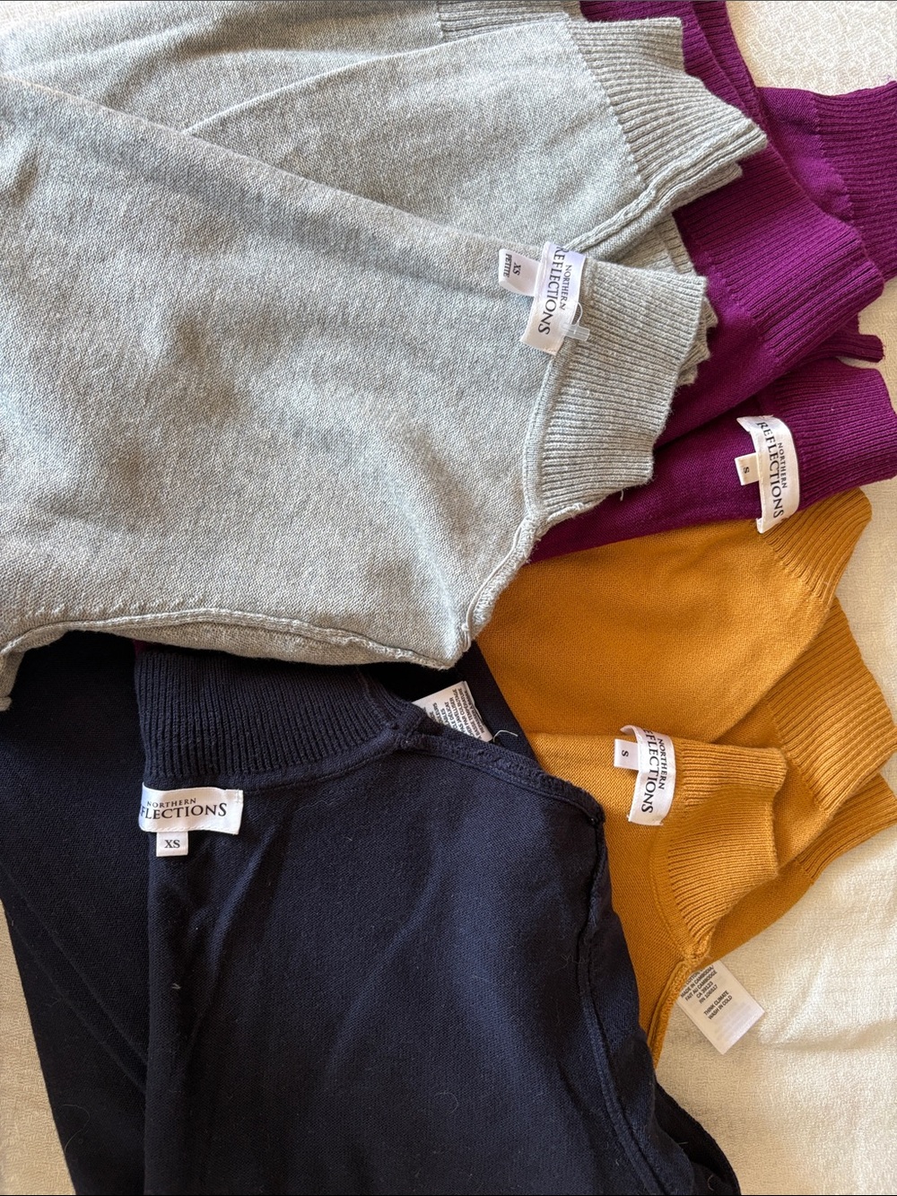 Northern Reflections Crewneck Sweatshirt Set in Gray, Black, Purple & Mustard